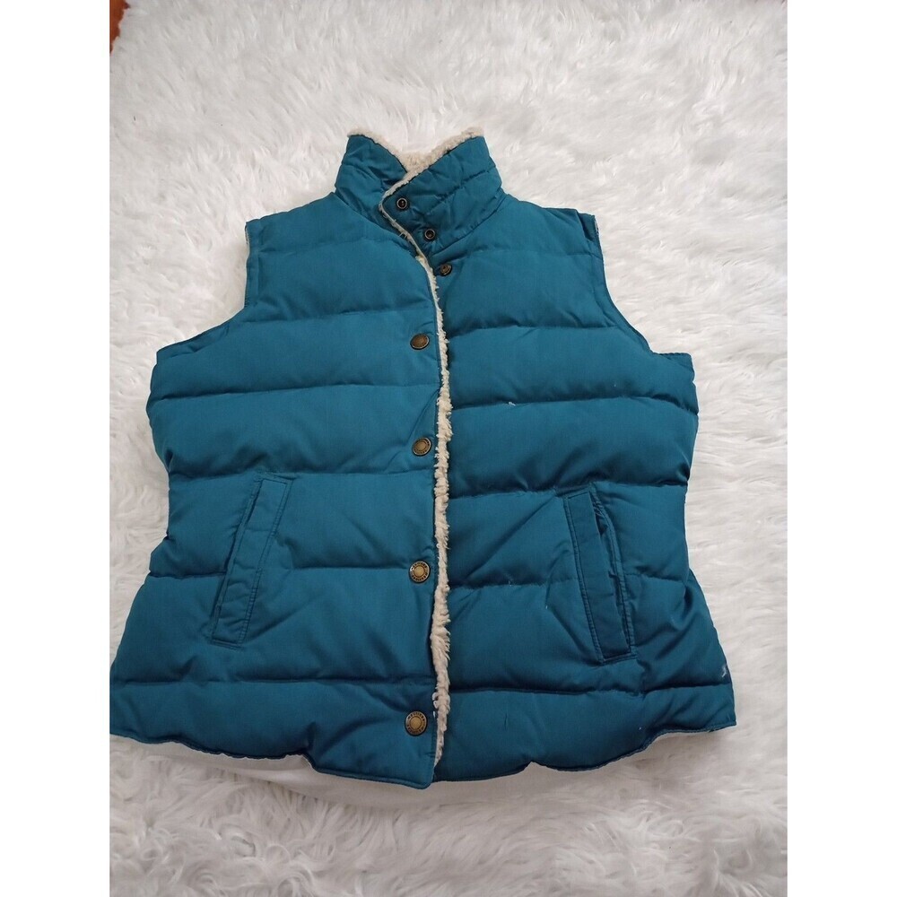 Maurices Puffer Vest Womens S Maroon Snap Sherpa Accent Pockets
